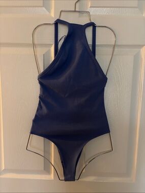 Brand New Zara light blue High-Neck One-Piece combination tulle bodysuit